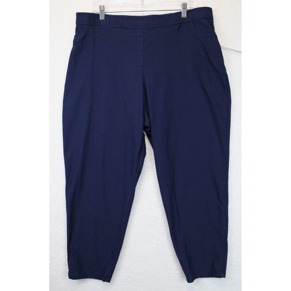 Laura Scott  Pull On Ankle Pants Women XXL  Straight Leg Stretch Comfort Blue - Picture 1 of 10